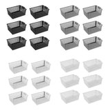Maxbell 6 Pieces Storage Baskets Space Saving Storage Box for Office Organizing Closet Black