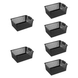 Maxbell 6 Pieces Storage Baskets Space Saving Storage Box for Office Organizing Closet Black