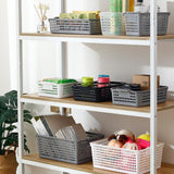 Maxbell 6 Pieces Storage Baskets Space Saving Storage Box for Office Organizing Closet Grey