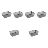 Maxbell 6 Pieces Storage Baskets Space Saving Storage Box for Office Organizing Closet Grey
