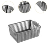 Maxbell 6 Pieces Storage Baskets Space Saving Storage Box for Office Organizing Closet Grey