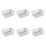 Maxbell 6 Pieces Storage Baskets Space Saving Storage Box for Office Organizing Closet White