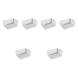 Maxbell 6 Pieces Storage Baskets Space Saving Storage Box for Office Organizing Closet White