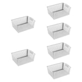 Maxbell 6 Pieces Storage Baskets Space Saving Storage Box for Office Organizing Closet White