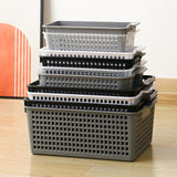 Maxbell 6 Pieces Storage Baskets Space Saving Storage Box for Office Organizing Closet Clear