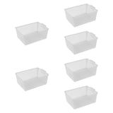 Maxbell 6 Pieces Storage Baskets Space Saving Storage Box for Office Organizing Closet Clear