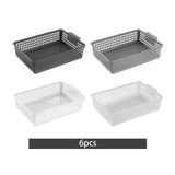 Maxbell 6 Pieces Storage Baskets Hollow Design Container for Cosmetics Snacks Closet Black