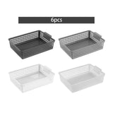 Maxbell 6 Pieces Storage Baskets Hollow Design Container for Cosmetics Snacks Closet Black