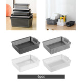 Maxbell 6 Pieces Storage Baskets Hollow Design Container for Cosmetics Snacks Closet Black