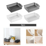 Maxbell 6 Pieces Storage Baskets Hollow Design Container for Cosmetics Snacks Closet Black