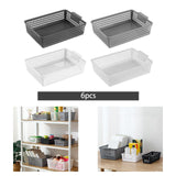 Maxbell 6 Pieces Storage Baskets Hollow Design Container for Cosmetics Snacks Closet Black