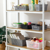 Maxbell 6 Pieces Storage Baskets Hollow Design Container for Cosmetics Snacks Closet Black