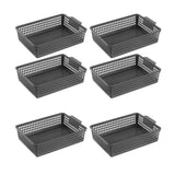 Maxbell 6 Pieces Storage Baskets Hollow Design Container for Cosmetics Snacks Closet Black