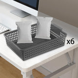 Maxbell 6 Pieces Storage Baskets Hollow Design Container for Cosmetics Snacks Closet Black
