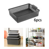 Maxbell 6 Pieces Storage Baskets Hollow Design Container for Cosmetics Snacks Closet Black