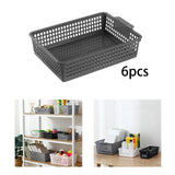 Maxbell 6 Pieces Storage Baskets Hollow Design Container for Cosmetics Snacks Closet Black
