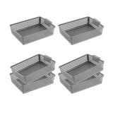 Maxbell 6 Pieces Storage Baskets Hollow Design Container for Cosmetics Snacks Closet Grey