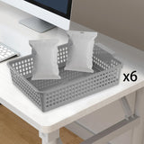 Maxbell 6 Pieces Storage Baskets Hollow Design Container for Cosmetics Snacks Closet Grey