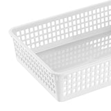 Maxbell 6 Pieces Storage Baskets Hollow Design Container for Cosmetics Snacks Closet White