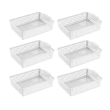 Maxbell 6 Pieces Storage Baskets Hollow Design Container for Cosmetics Snacks Closet White