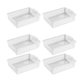 Maxbell 6 Pieces Storage Baskets Hollow Design Container for Cosmetics Snacks Closet White