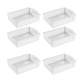 Maxbell 6 Pieces Storage Baskets Hollow Design Container for Cosmetics Snacks Closet White