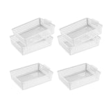 Maxbell 6 Pieces Storage Baskets Hollow Design Container for Cosmetics Snacks Closet White