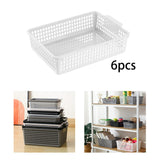 Maxbell 6 Pieces Storage Baskets Hollow Design Container for Cosmetics Snacks Closet White