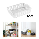 Maxbell 6 Pieces Storage Baskets Hollow Design Container for Cosmetics Snacks Closet White