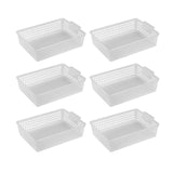 Maxbell 6 Pieces Storage Baskets Hollow Design Container for Cosmetics Snacks Closet Clear