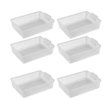 Maxbell 6 Pieces Storage Baskets Hollow Design Container for Cosmetics Snacks Closet Clear