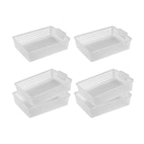 Maxbell 6 Pieces Storage Baskets Hollow Design Container for Cosmetics Snacks Closet Clear