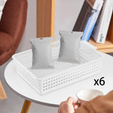 Maxbell 6 Pieces Storage Baskets Hollow Design Container for Cosmetics Snacks Closet Clear