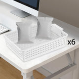 Maxbell 6 Pieces Storage Baskets Hollow Design Container for Cosmetics Snacks Closet Clear