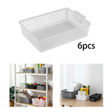 Maxbell 6 Pieces Storage Baskets Hollow Design Container for Cosmetics Snacks Closet Clear