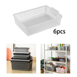 Maxbell 6 Pieces Storage Baskets Hollow Design Container for Cosmetics Snacks Closet Clear