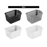 Maxbell 6Pcs Storage Baskets Vanity Organizer Trays for Dorm Document Organizer File Black