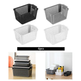 Maxbell 6Pcs Storage Baskets Vanity Organizer Trays for Dorm Document Organizer File Black