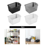 Maxbell 6Pcs Storage Baskets Vanity Organizer Trays for Dorm Document Organizer File Black