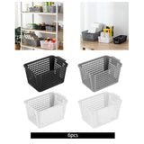 Maxbell 6Pcs Storage Baskets Vanity Organizer Trays for Dorm Document Organizer File Black