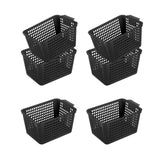 Maxbell 6Pcs Storage Baskets Vanity Organizer Trays for Dorm Document Organizer File Black