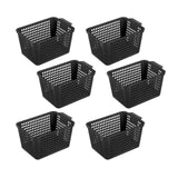 Maxbell 6Pcs Storage Baskets Vanity Organizer Trays for Dorm Document Organizer File Black