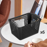 Maxbell 6Pcs Storage Baskets Vanity Organizer Trays for Dorm Document Organizer File Black