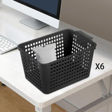 Maxbell 6Pcs Storage Baskets Vanity Organizer Trays for Dorm Document Organizer File Black