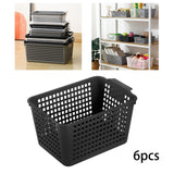 Maxbell 6Pcs Storage Baskets Vanity Organizer Trays for Dorm Document Organizer File Black
