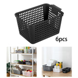 Maxbell 6Pcs Storage Baskets Vanity Organizer Trays for Dorm Document Organizer File Black
