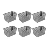 Maxbell 6Pcs Storage Baskets Vanity Organizer Trays for Dorm Document Organizer File Gray