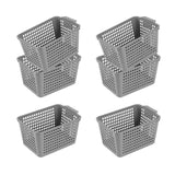 Maxbell 6Pcs Storage Baskets Vanity Organizer Trays for Dorm Document Organizer File Gray