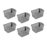 Maxbell 6Pcs Storage Baskets Vanity Organizer Trays for Dorm Document Organizer File Gray