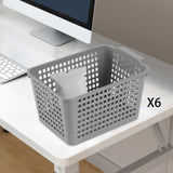 Maxbell 6Pcs Storage Baskets Vanity Organizer Trays for Dorm Document Organizer File Gray